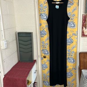KERISMA NWT L long floor length tank wrap dress/high cut wrap in black